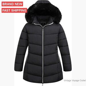 Plus Size Winter Down Jacket Waterproof Windproof Hooded Puffer Coat